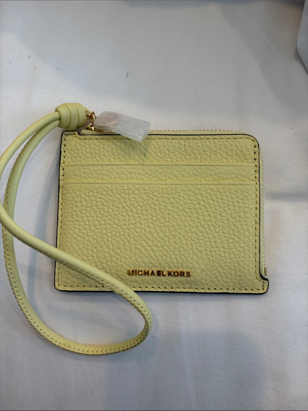 Michael Kors Yellow Leather Card Holder Wristlet